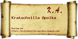 Kratochvilla Apolka névjegykártya